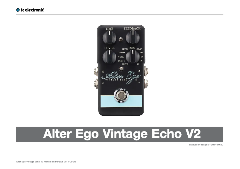 Image de la première page du manuel de l'appareil ALTER EGO V2