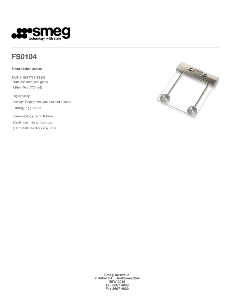 Image de la première page du manuel de l'appareil FS0104