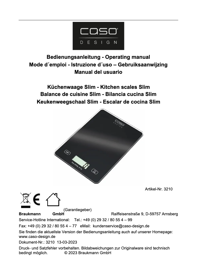 Image de la première page du manuel de l'appareil Slim 3210