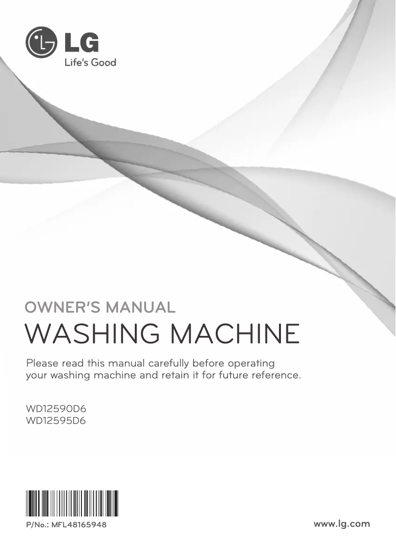 Page n°1 - Manuel utilisateur LG WD12590D6