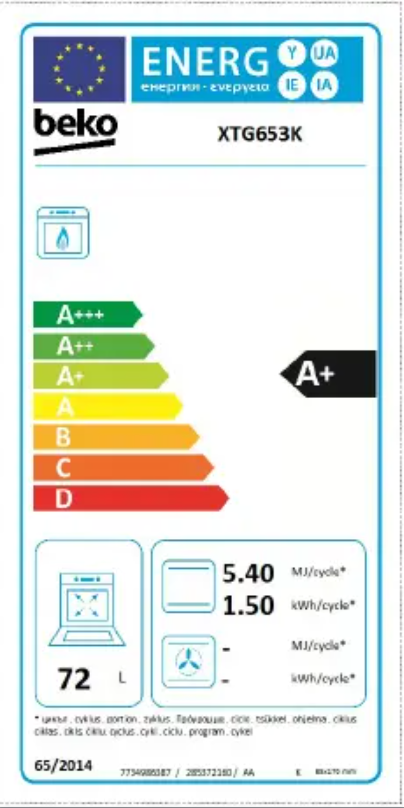 Page 1 de la notice Manuel utilisateur Beko XTG653