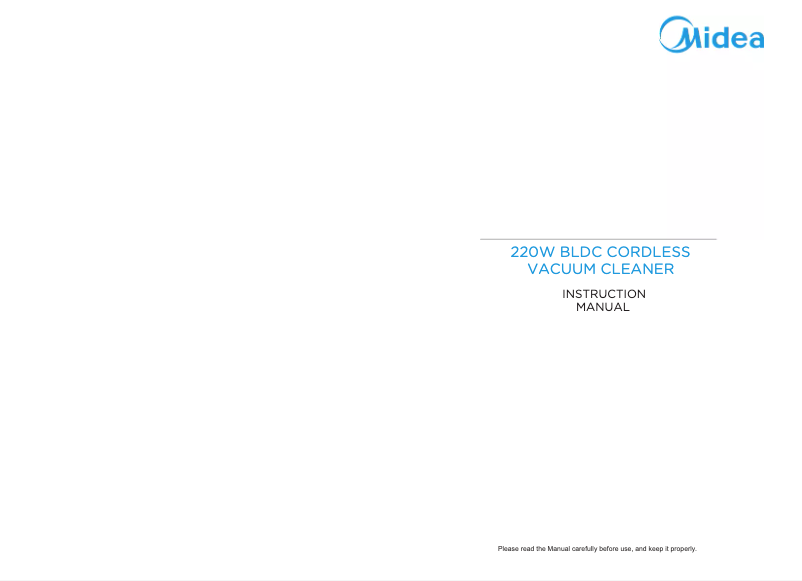 Page 1 de la notice Manuel utilisateur Midea VHS01A17Z0K