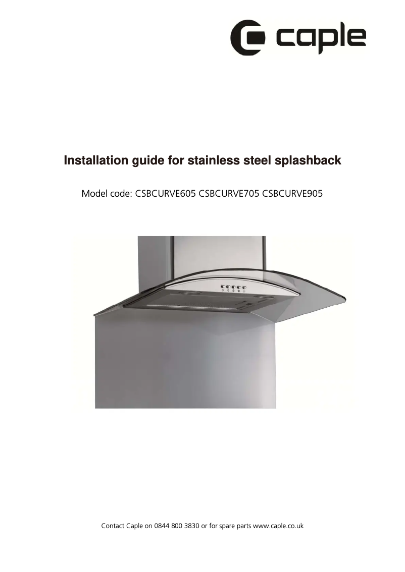 Page 1 de la notice Manuel utilisateur Caple CSBCURVE605