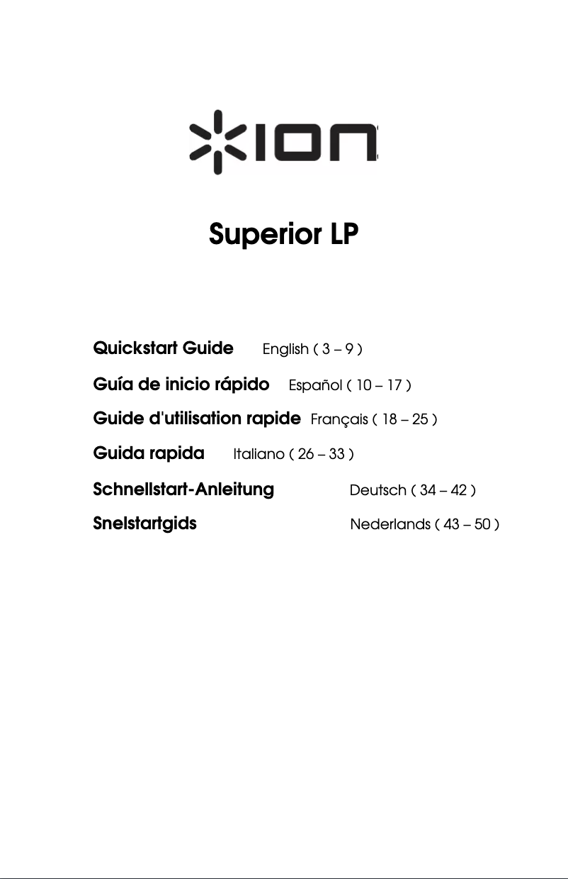 Page 1 de la notice Manuel utilisateur ION Superior LP