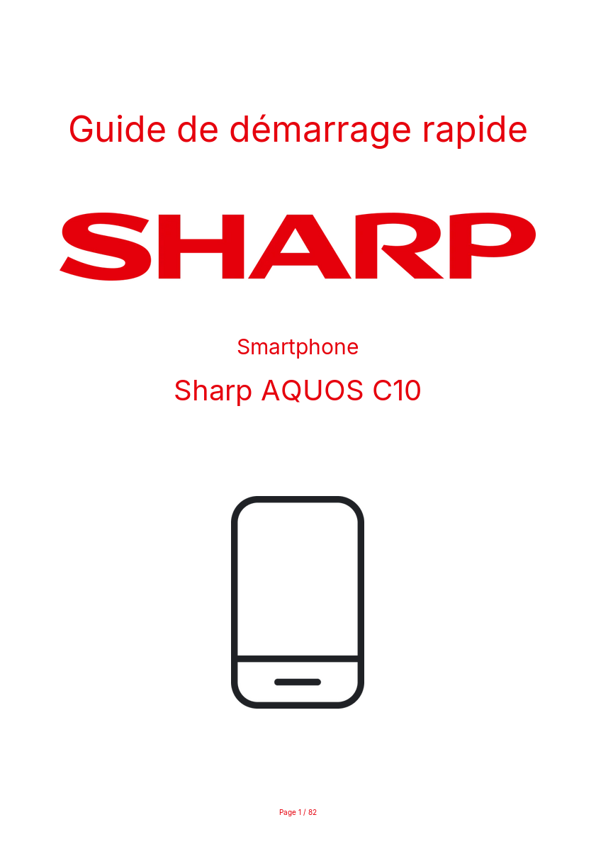 Image de la première page du manuel de l'appareil AQUOS C10