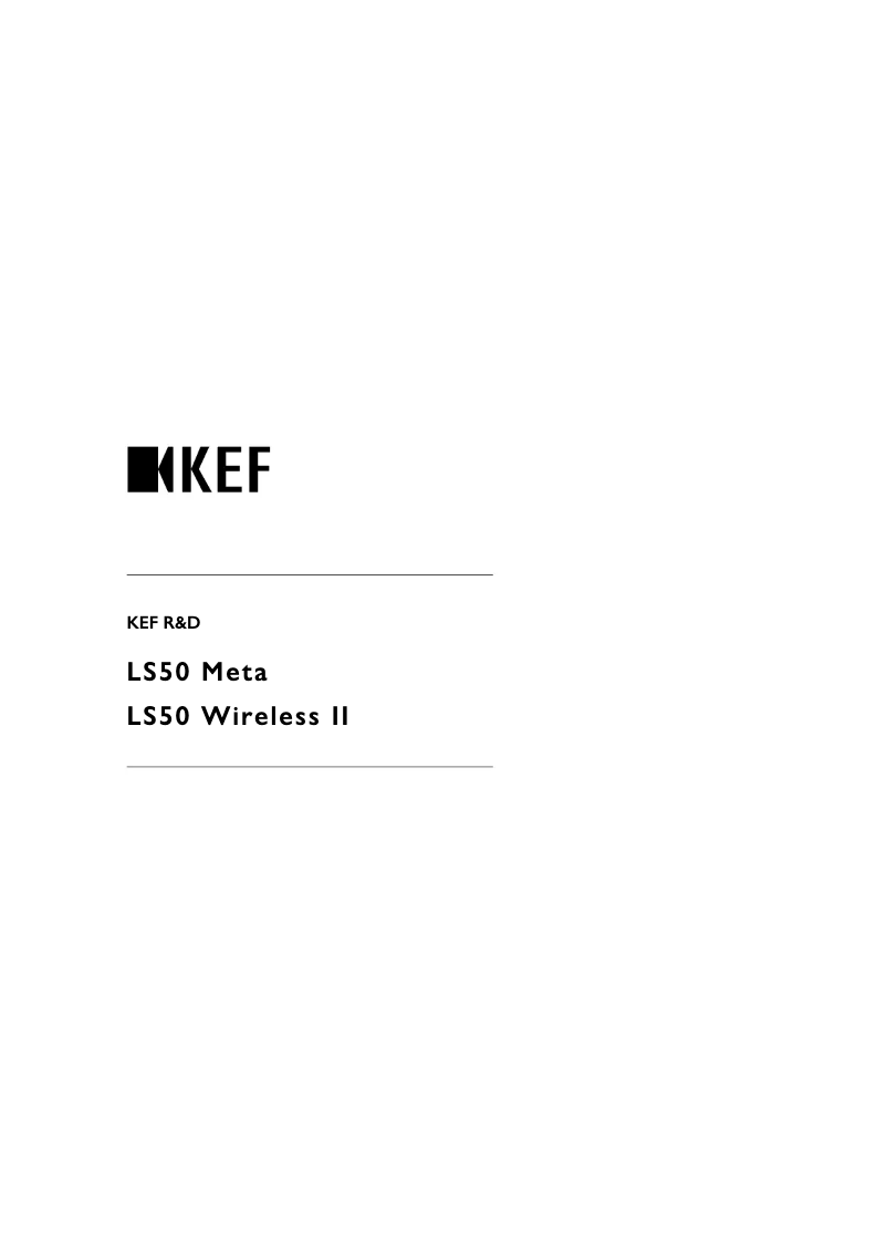 Page 1 de la notice Manuel utilisateur KEF LS50C