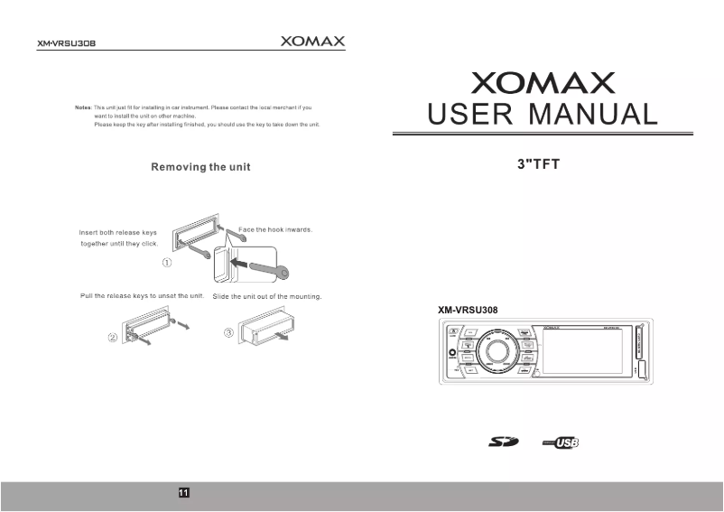 Image de la première page du manuel de l'appareil XM-VRSU308