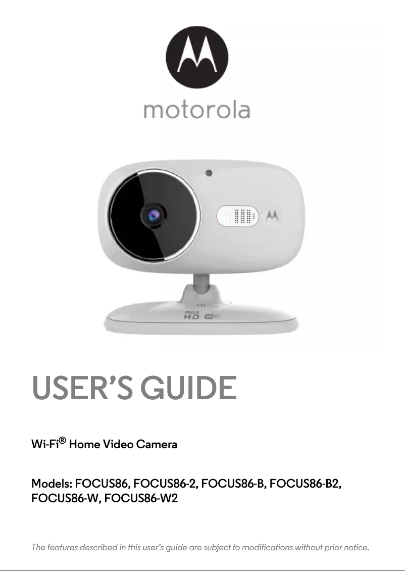 Page 1 de la notice Manuel utilisateur Motorola FOCUS86-2