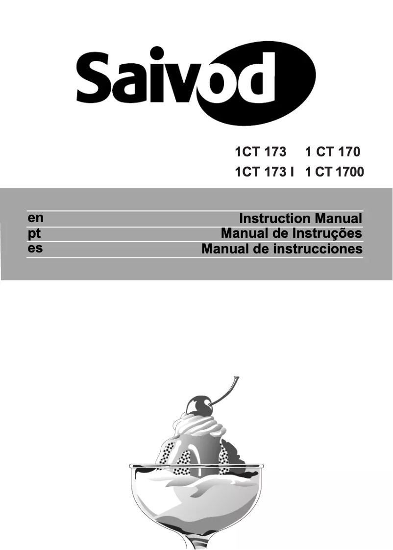 Page n°1 - Manuel utilisateur Saivod 1 CT 1700