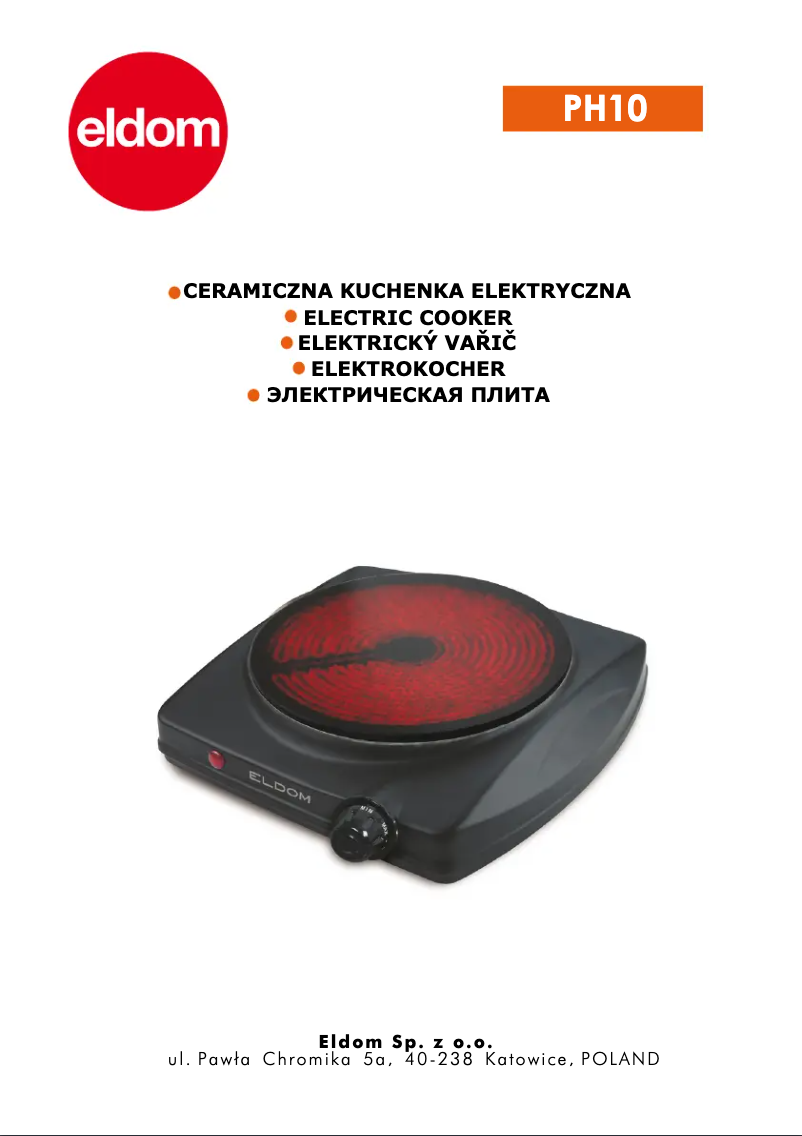 Page n°1 - Manuel utilisateur Eldom HOBII PH10