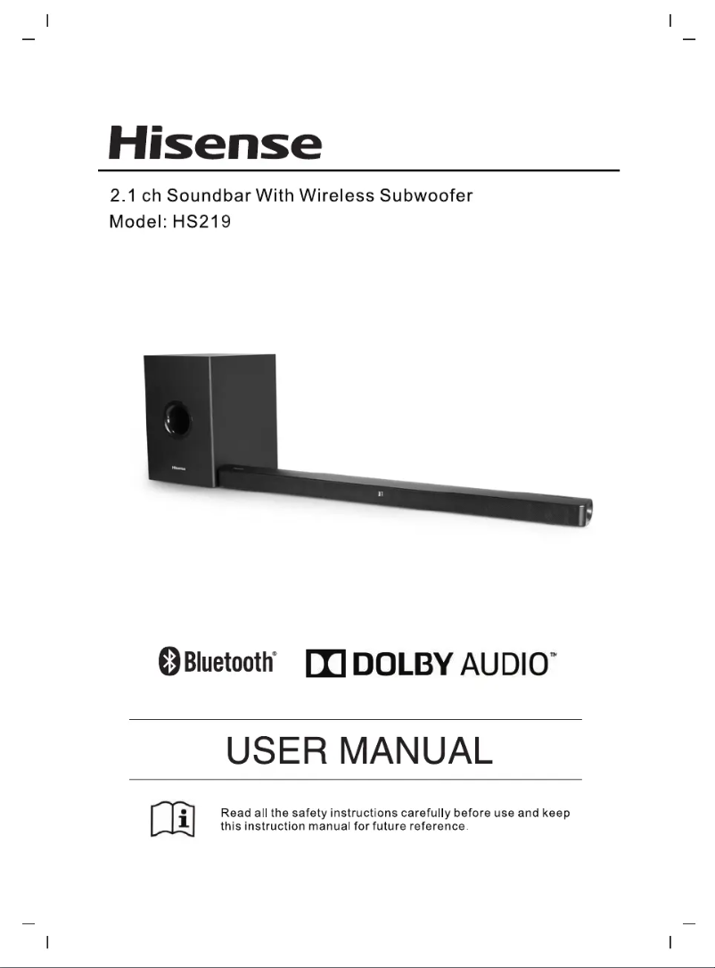 Page 1 de la notice Manuel utilisateur Hisense HS219