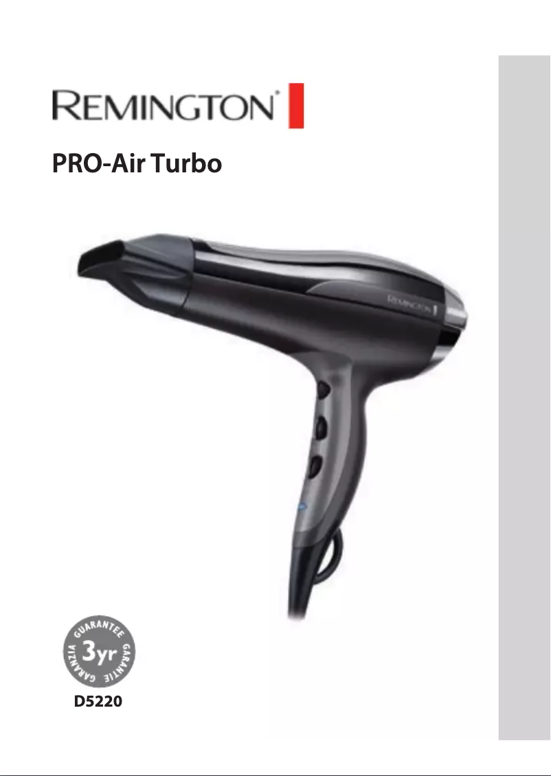 Page 1 of the manual User Manual Remington D5220 Pro-Air Turbo
