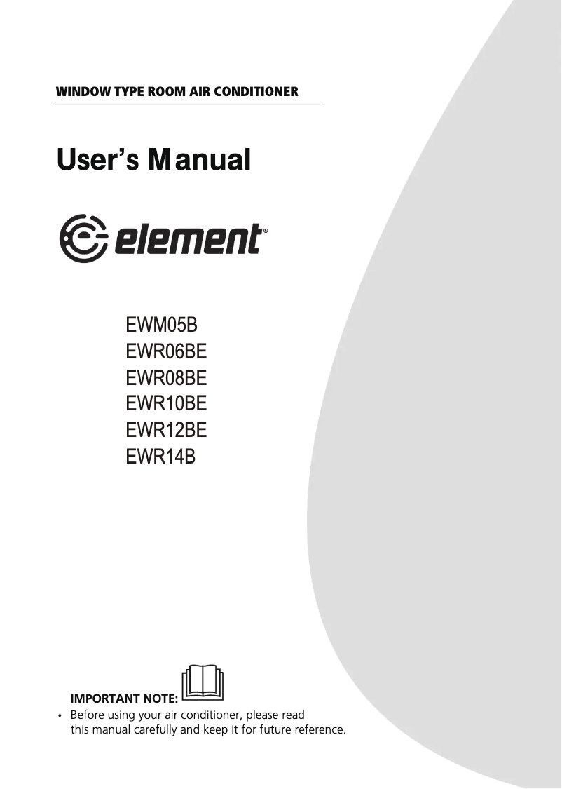 Page n°1 - Manuel utilisateur Element EWR10BE