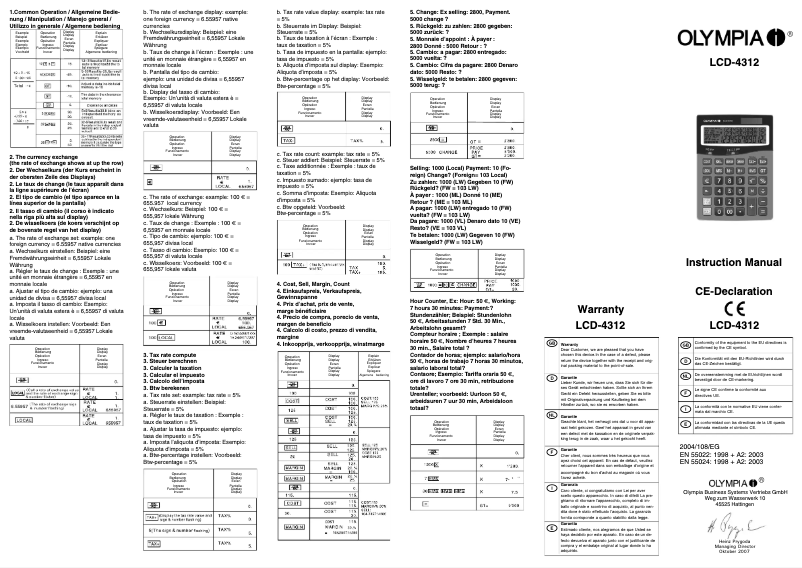 Page 1 de la notice Manuel utilisateur Olympia LCD 4312