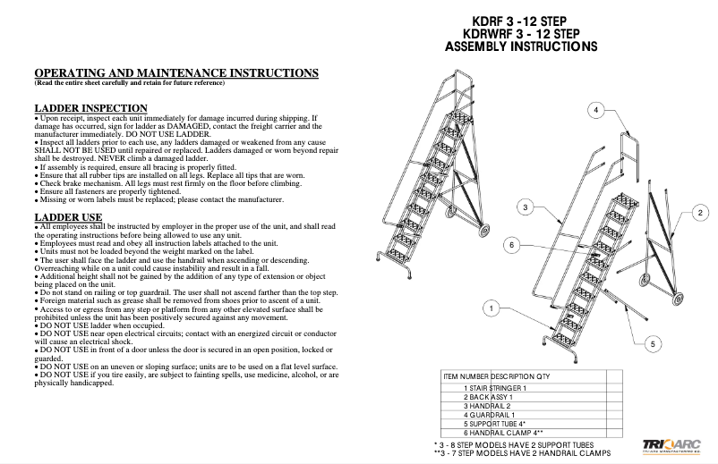 Imagen de la primera página del manual del dispositivo Fold-N-Store FAWL-7