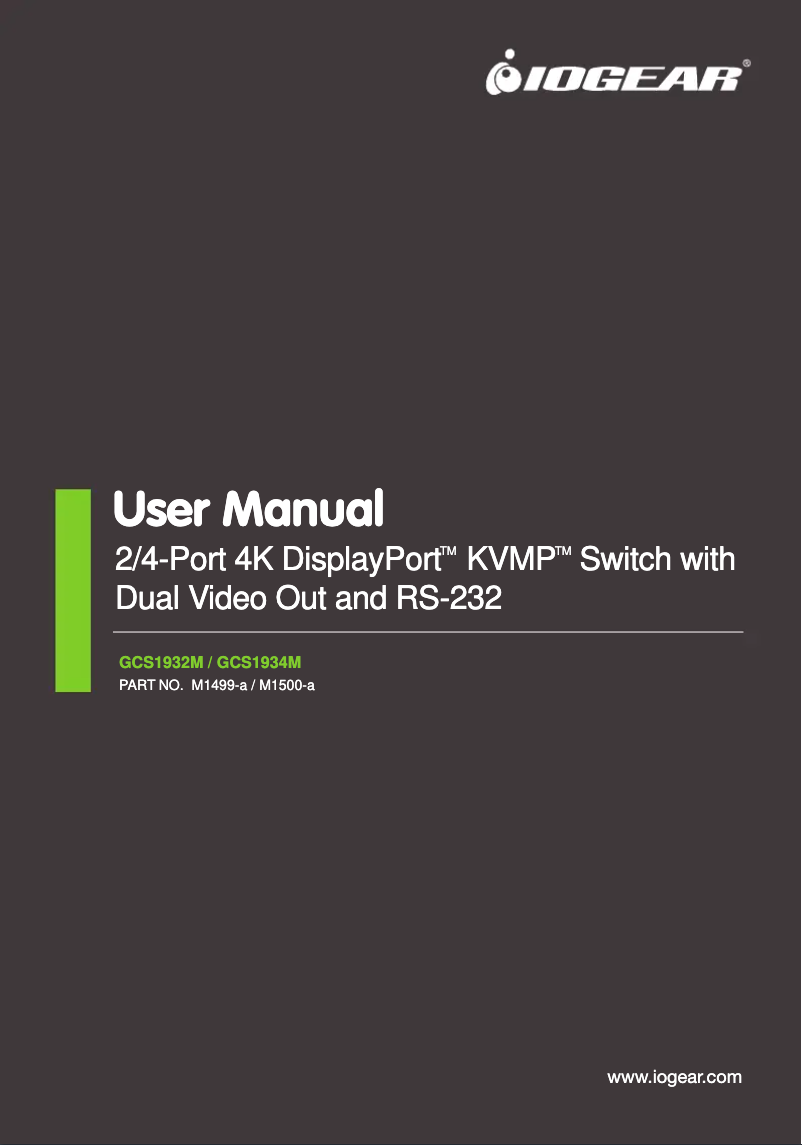 Page n°1 - Manuel utilisateur iogear GCS1934