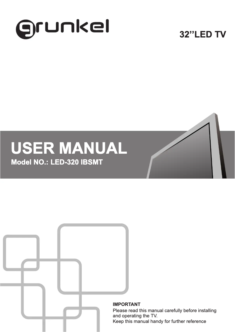 Page 1 de la notice Manuel utilisateur Grunkel LED-320 IBSMT