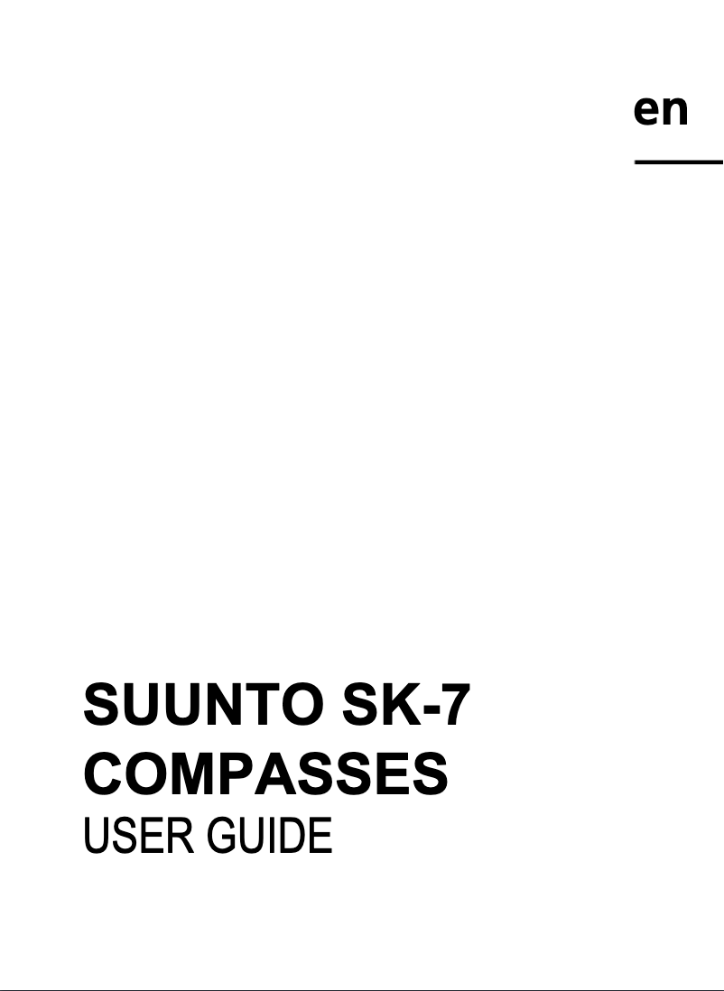 Page 1 de la notice Manuel utilisateur Suunto SK-5