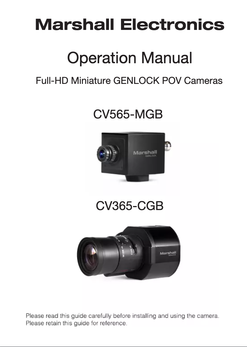Image de la première page du manuel de l'appareil CV565-MGB