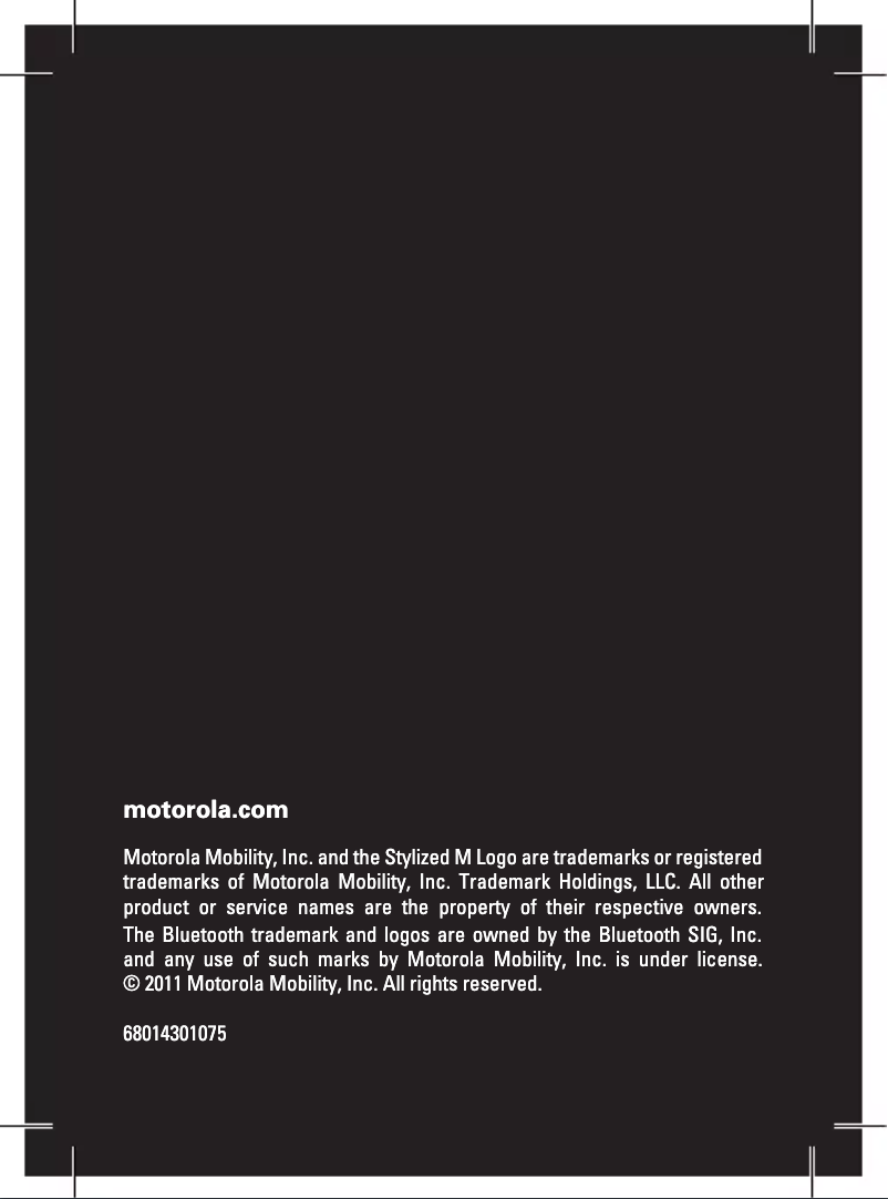 Page 1 de la notice Manuel utilisateur Motorola TX500