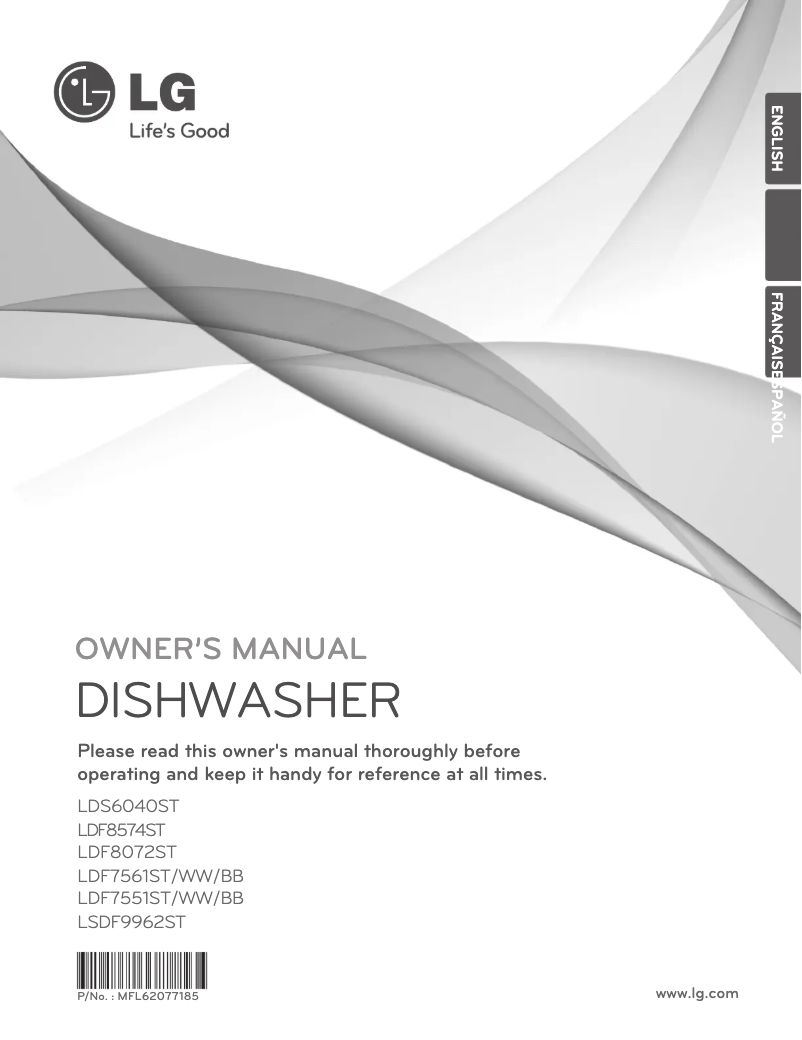 Page 1 de la notice Manuel utilisateur LG LDF7561WW