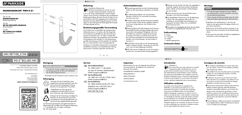Image de la première page du manuel de l'appareil PWH 8 A1