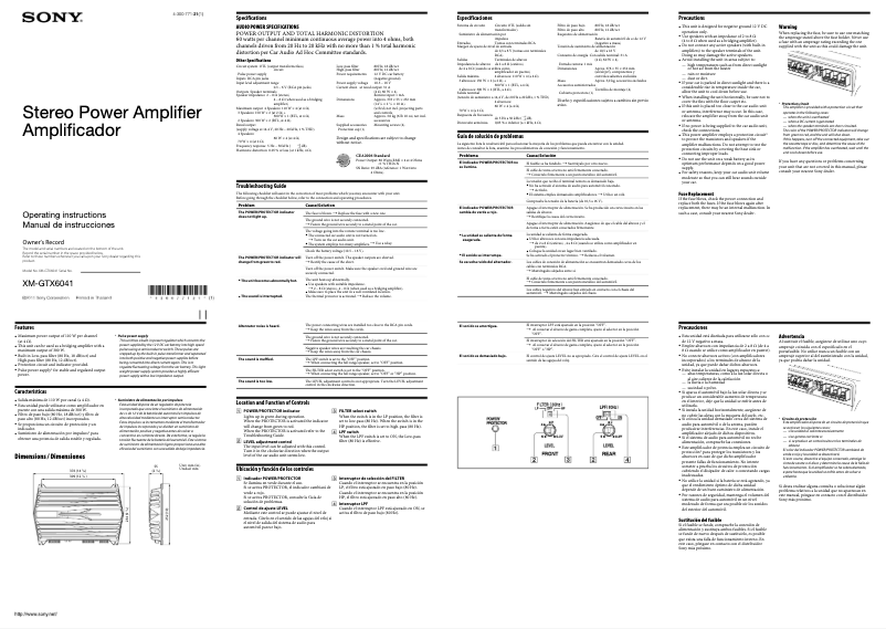 Image de la première page du manuel de l'appareil XM-GTX6041