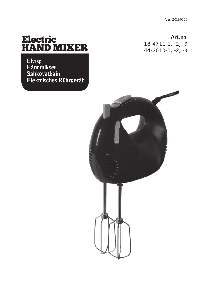 Page n°1 - Manuel utilisateur Clas Ohlson HM730D