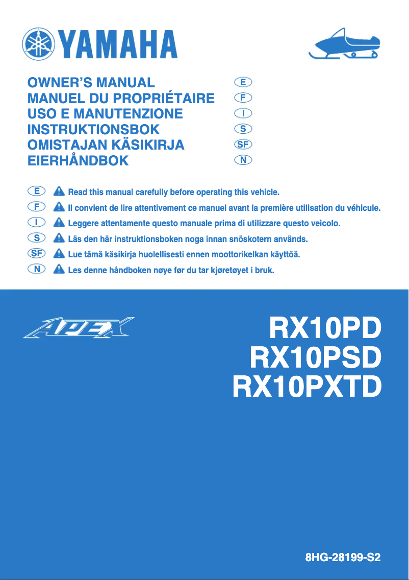 Page 1 de la notice Manuel utilisateur Yamaha APEX (2013)
