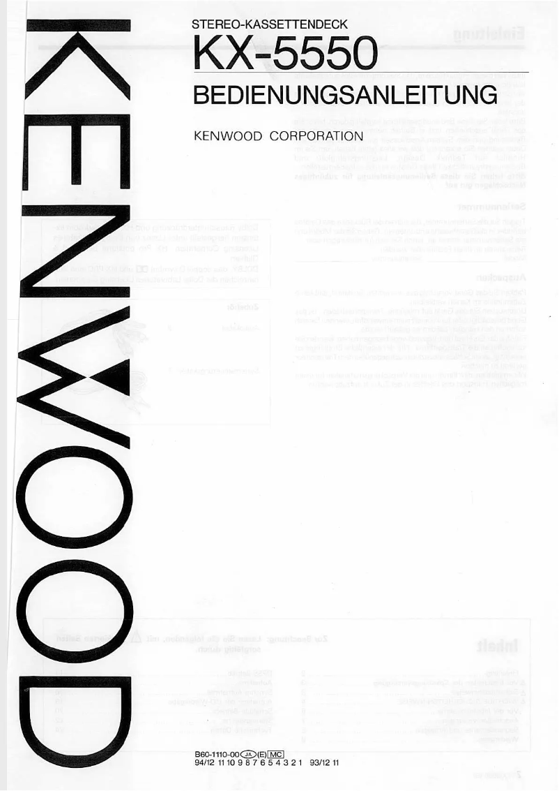 Página 1 del manual Manual de usuario Kenwood KX-5550