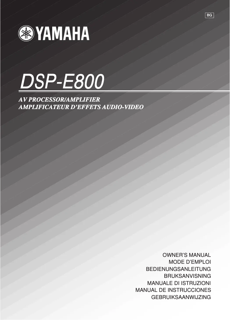 Page n°1 - Manuel utilisateur Yamaha DSP-E800