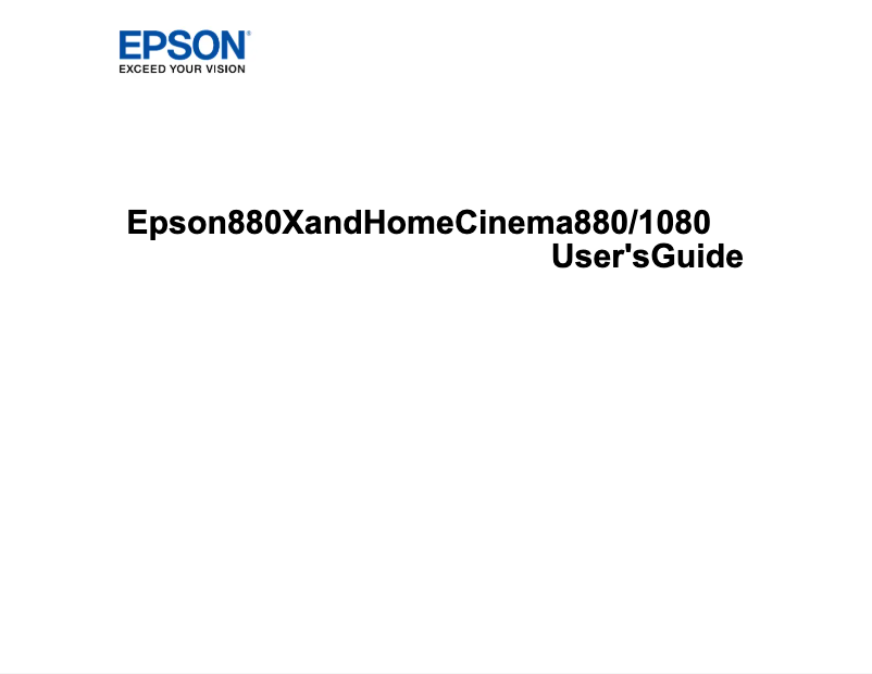 Página 1 del manual Manual de usuario Epson Home Cinema 1080