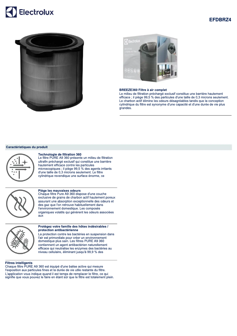 Page 1 de la notice Manuel utilisateur Electrolux EFDBRZ4
