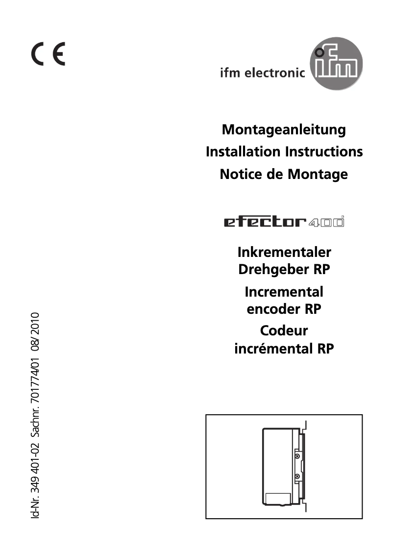 Page n°1 - Manuel utilisateur IFM RP1308