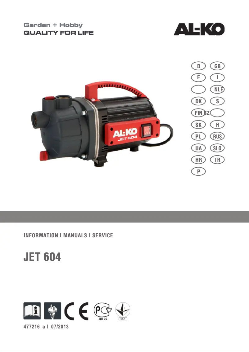 Page 1 of the manual User Manual AL-KO Jet 604
