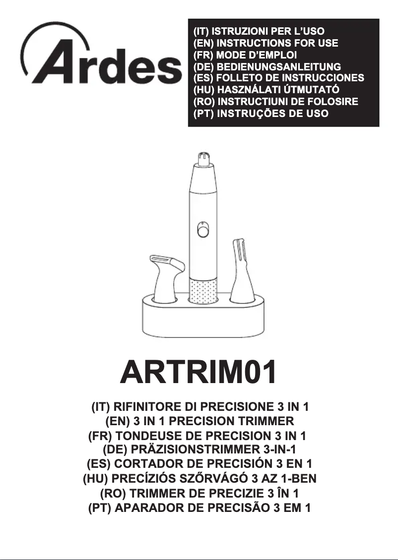 Image de la première page du manuel de l'appareil Trimmy SET ARTRIM01