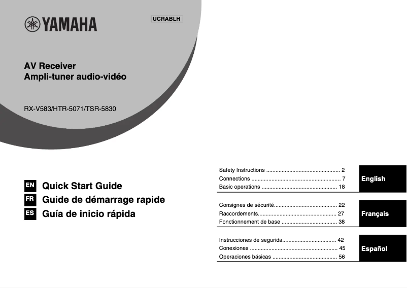 Página 1 del manual Manual de usuario Yamaha RX-V583