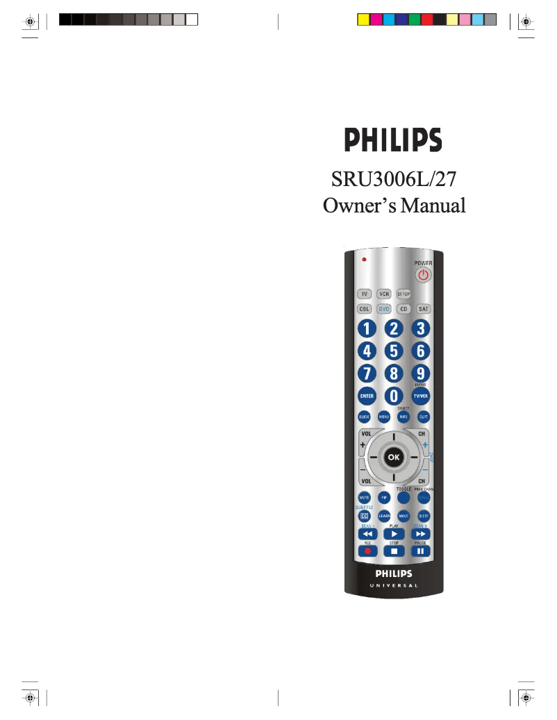 Page n°1 - Manuel utilisateur Philips SRU3006
