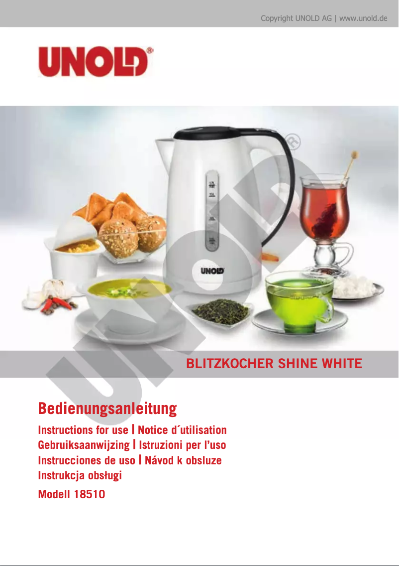 Image de la première page du manuel de l'appareil Shine white 18510