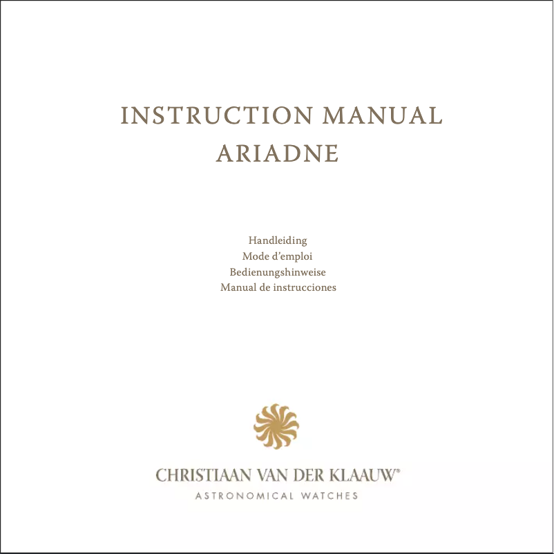 Página 1 del manual Manual de usuario Christiaan van der Klaauw Ariadne CKAR3376