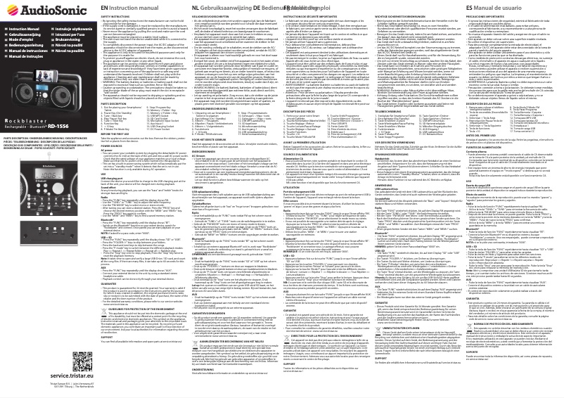 Page 1 de la notice Manuel utilisateur TriStar RD-1556