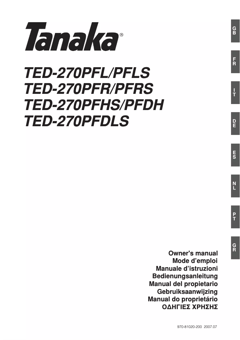 Image de la première page du manuel de l'appareil TED-270PFDH