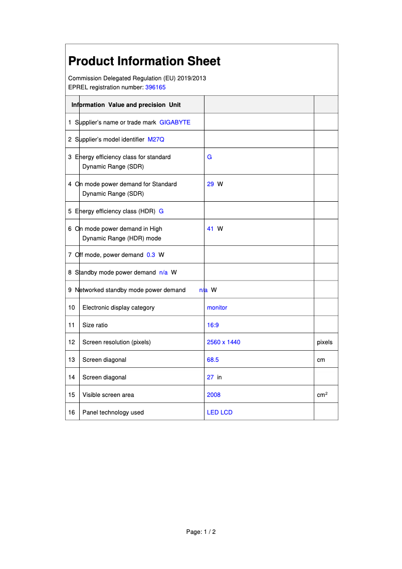 Image de la première page du manuel de l'appareil M27Q