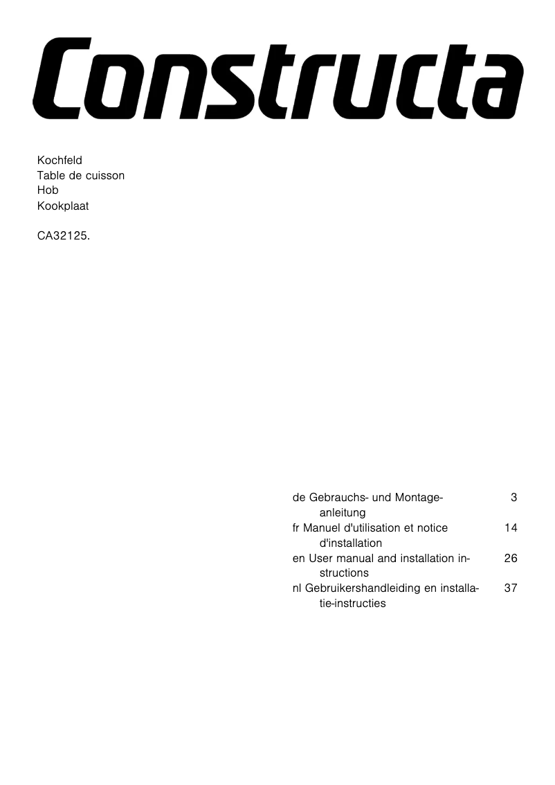 Image de la première page du manuel de l'appareil CA321255