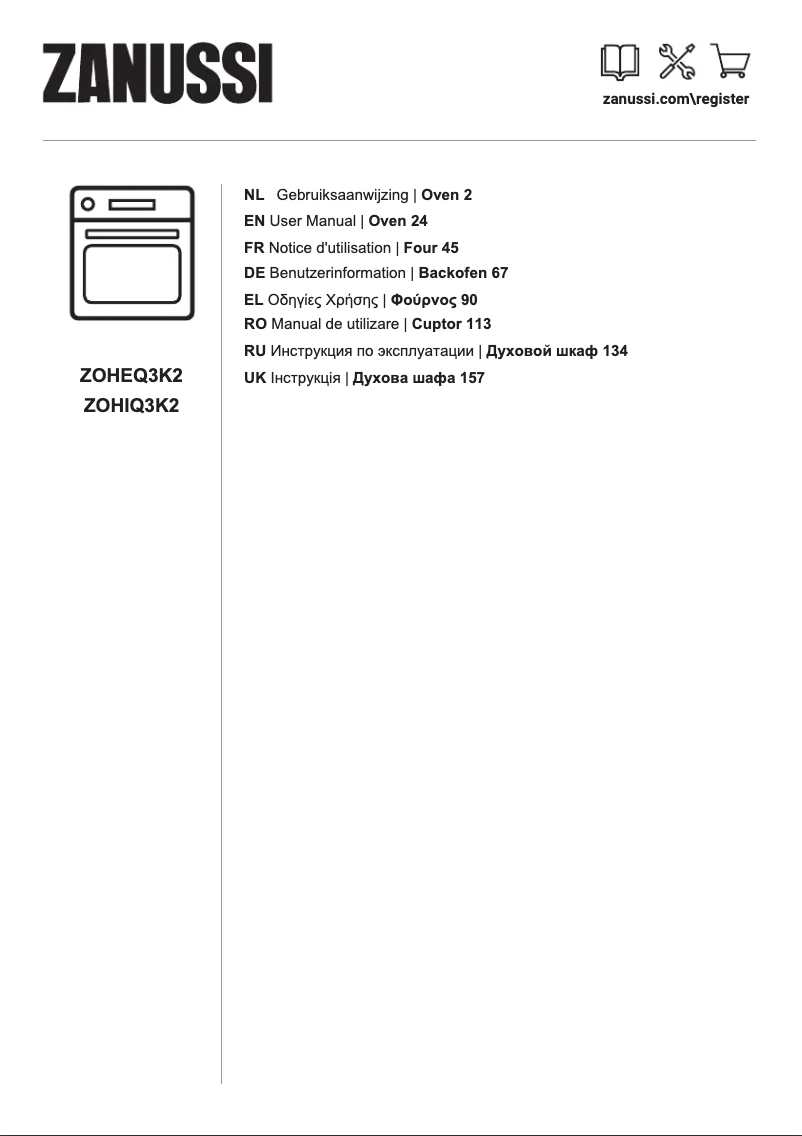 Page n°1 - Manuel utilisateur Zanussi ZOHEQ3K2