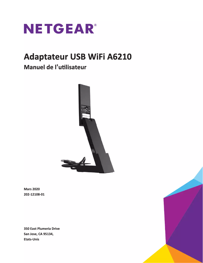 Page 1 de la notice Manuel utilisateur Netgear A6210