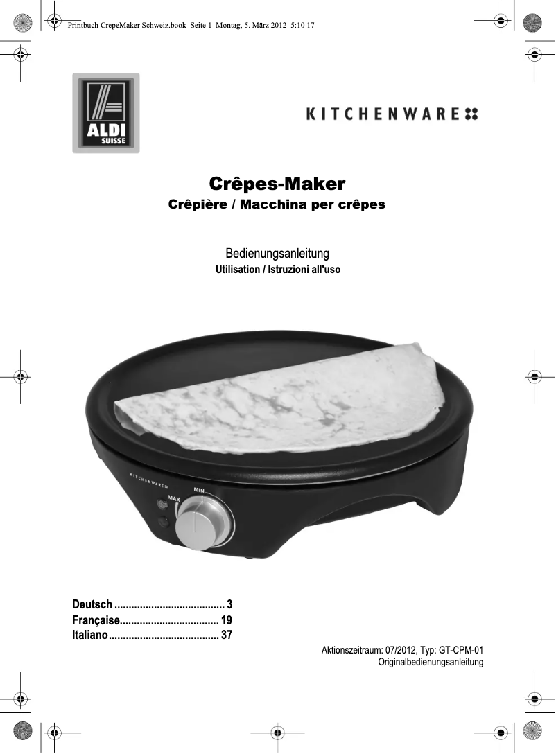 Page 1 de la notice Manuel utilisateur GlobalTronics GT-CPM-01