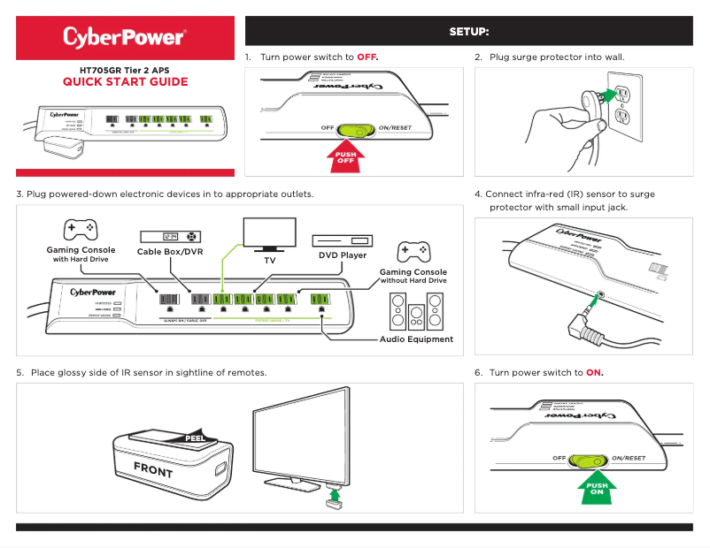 Page n°1 - Guide de démarrage rapide CyberPower HT705GR