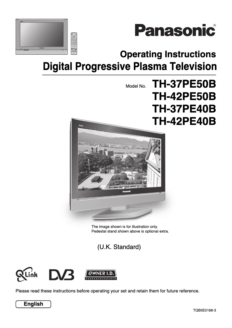 Image de la première page du manuel de l'appareil Viera TH-37PE50B