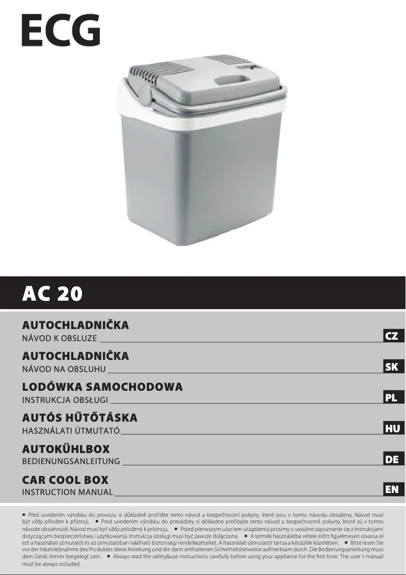 Image de la première page du manuel de l'appareil AC 20